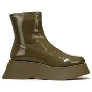 Circus by Sam Edelman Womens Garland Black Patent Heels Ankle Boots Shoes Size 6